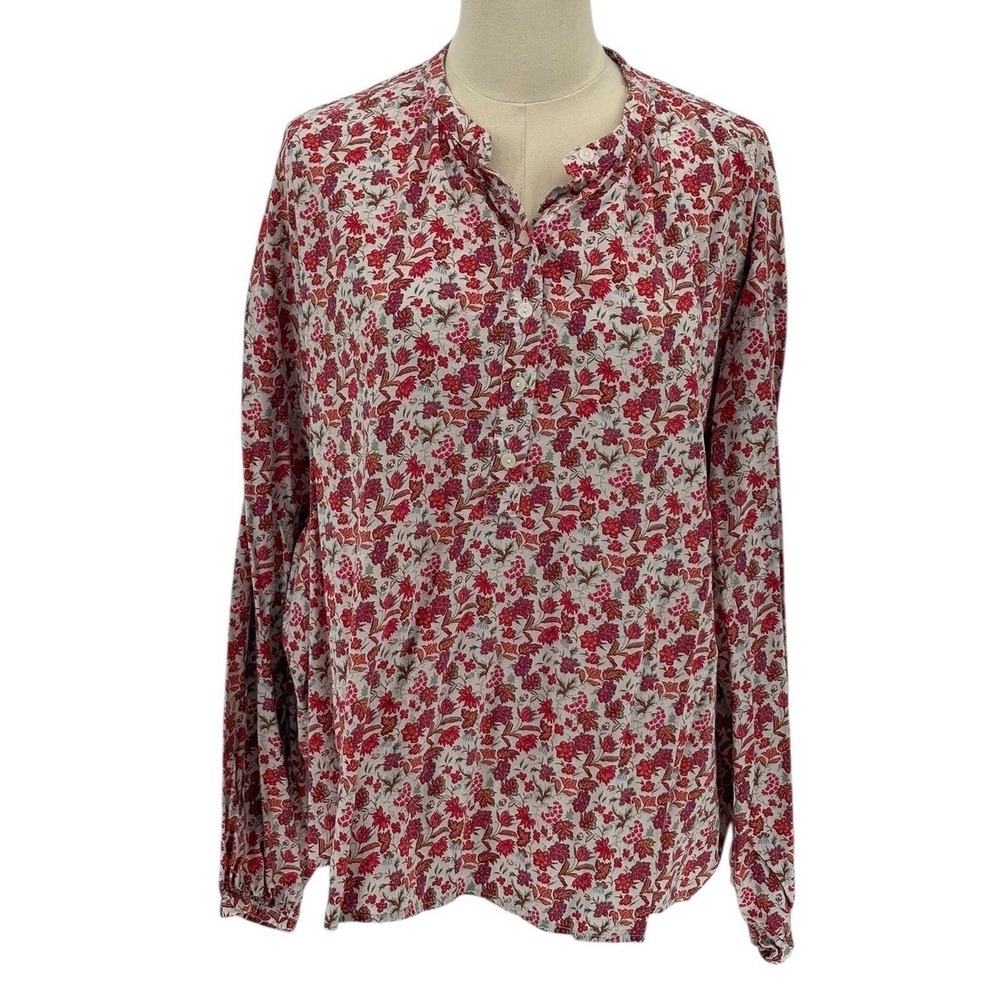 Universal Thread Floral‎ Print Top XXL Red White Blouse